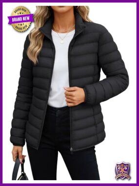 Quilted Puffer Jacket Lightweight Warm Casual Coat